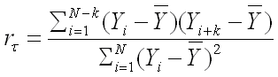 Equation: Autocorrelation function